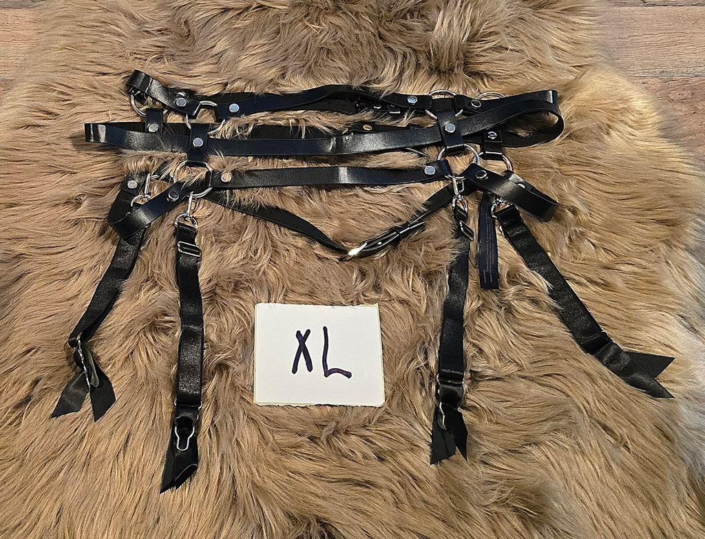 Leren jarretels gordel maat xl, Verzenden, Zwart