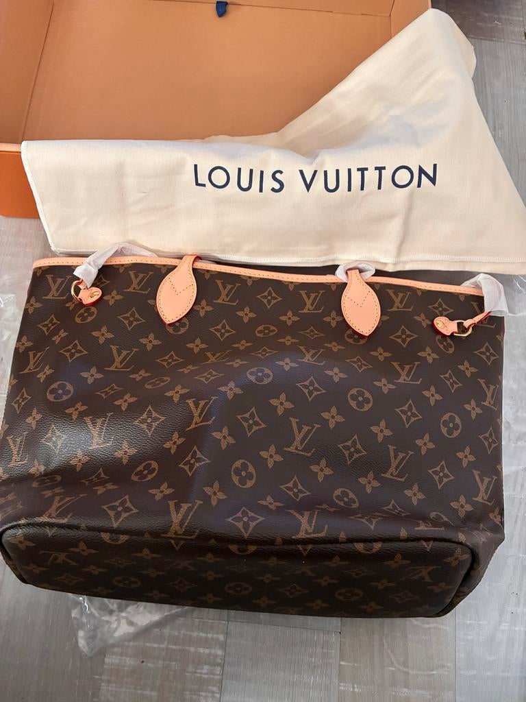 Louis Vuitton Neverfull MM Monogram Canvas Tas NIEUW, Ophalen of Verzenden, Nieuw, Bruin, Shopper