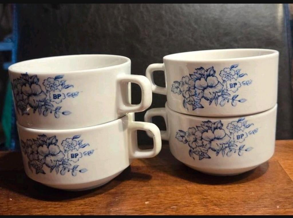 Vintage soepkommen Sarreguemines BP  (4 stuks), Ophalen of Verzenden, Zo goed als nieuw, Kom(men)