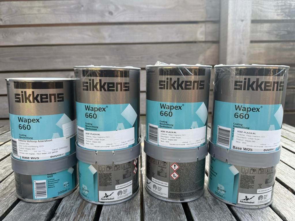 Sikkens Wapex 660 Coating (4x 1L), Overige kleuren, Nieuw, Ophalen of Verzenden, Verf