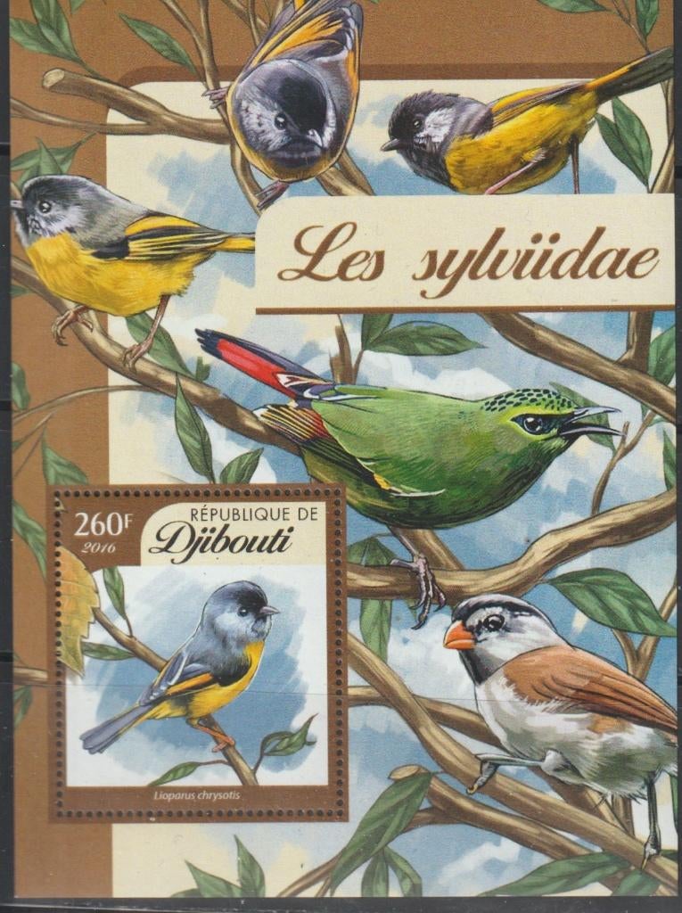 VOGELS = ZANGVOGELS = Mooi bl. v DJIBOUTI-GB-11C, Verzenden, Postfris, Dier of Natuur