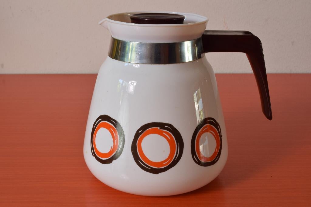 Retro vintage jaren 70 West-Germany koffiepot / theepot, Gebruikt, Overige typen, Ophalen of Verzenden, Glas