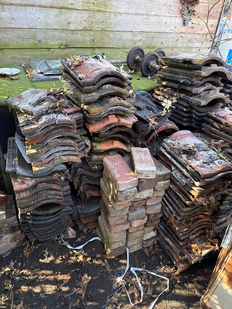 Gebruikte Dakpannen - Steen/Klei, Doe-het-zelf en Verbouw, Dakpannen en Dakbedekking, Gebruikt, Dakpannen, Steen of Klei, Rood