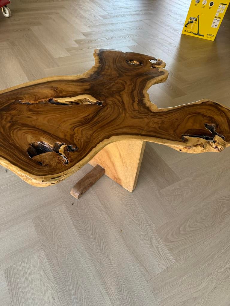 Unieke boomstamtafel - Salontafel, 100 tot 150 cm, Zo goed als nieuw, Overige vormen, Minder dan 50 cm