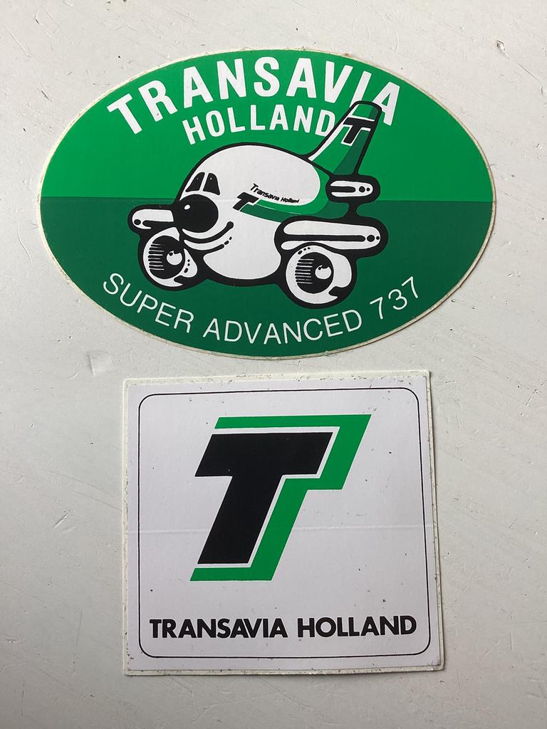 2 stickers Transavia, Verzenden, Zo goed als nieuw, Overige typen