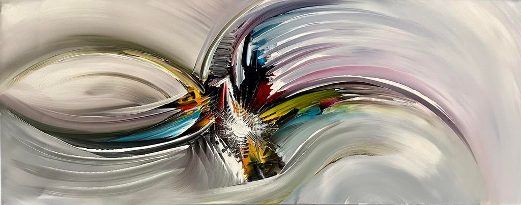 Gena G.- Abstract “ In flight “- Handgeschilderd- Uniek, Antiek en Kunst, Kunst | Schilderijen | Abstract, Ophalen of Verzenden