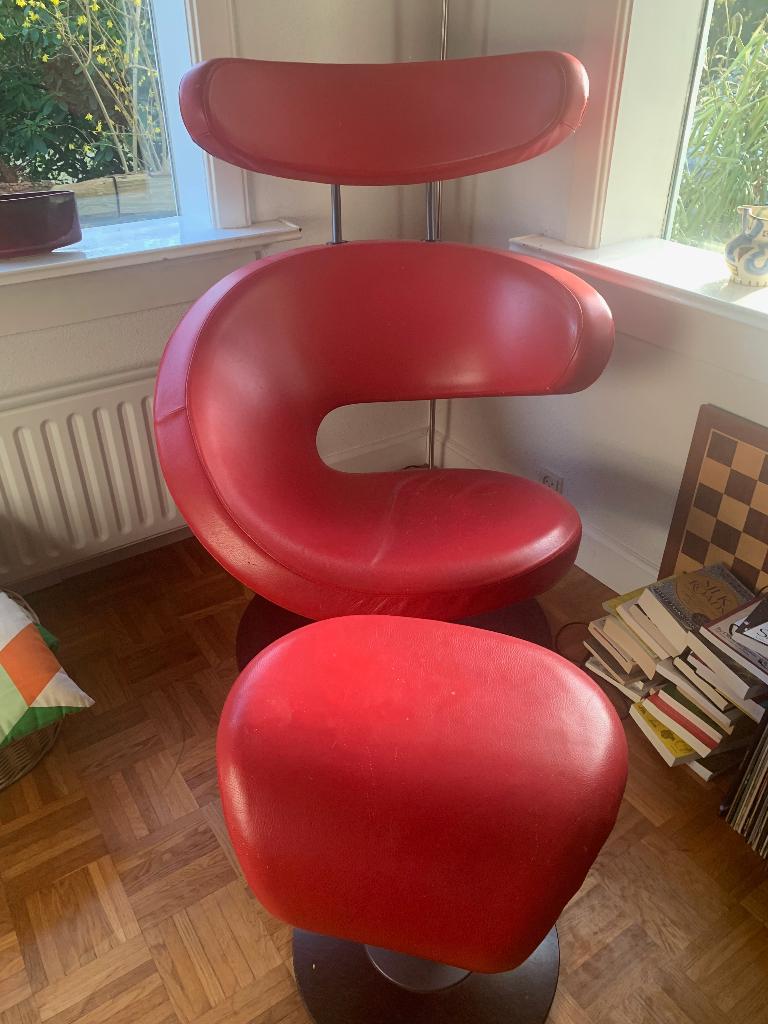 Lounge stoel Varier Peel, Ophalen, Leer, Zo goed als nieuw, Eén