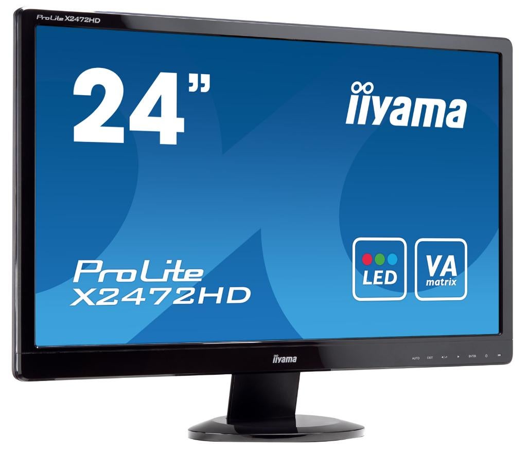 24 Inch IIyama Prolite X2472hd Led alle aansluitingen Kabels, HDMI, Gebruikt, Ophalen of Verzenden, 61 t/m 100 Hz