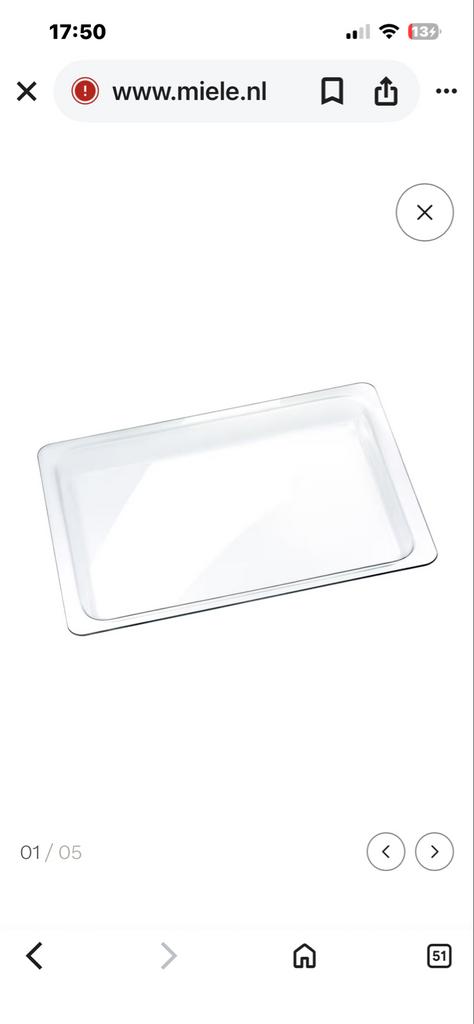 Miele glazen ovenbakplaat, Ophalen of Verzenden, Gebruikt