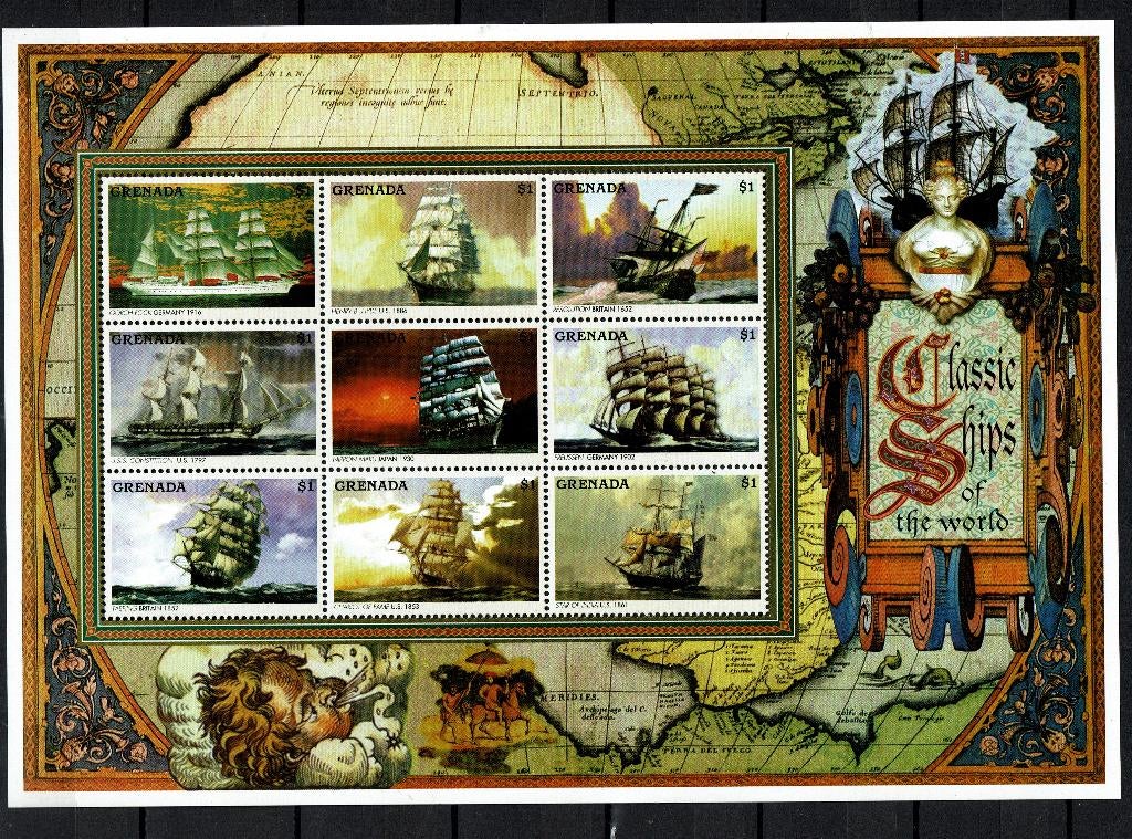 GRENADA PF BLOK ZEILBOTEN SCHEEPVAART BOTEN SHIPS, Ophalen of Verzenden, Postfris, Overige thema's