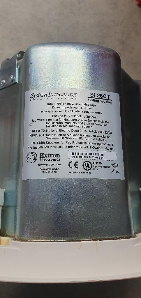 Extron Electronics inbouw speakers 2 stuks, Zo goed als nieuw, Minder dan 60 watt, Front, Rear of Stereo speakers, Ophalen