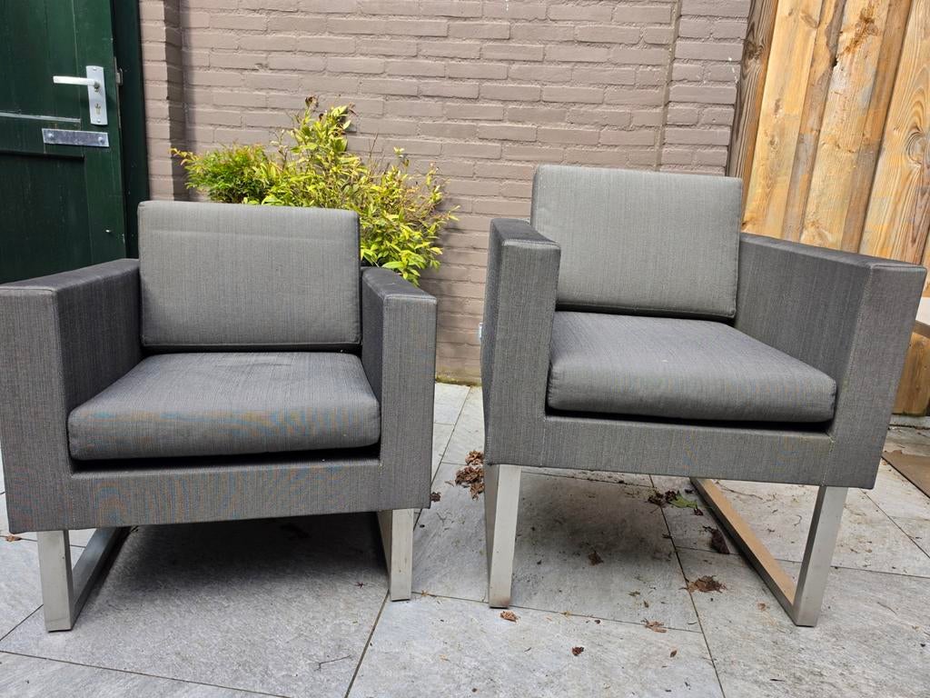 Borek loungestoelen - Set van 2, Tuin en Terras, Ophalen, Gebruikt, Rvs