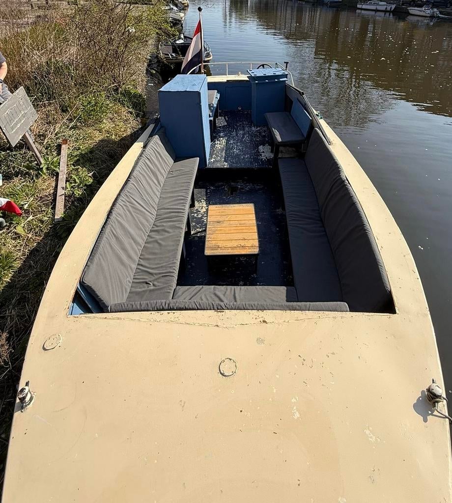 Te koop ruime sloep/boot - yamaha 9.9pk - 15 tot 40 personen, Watersport en Boten, Ophalen, Tot 10 pk, 6 meter of meer, Zo goed als nieuw