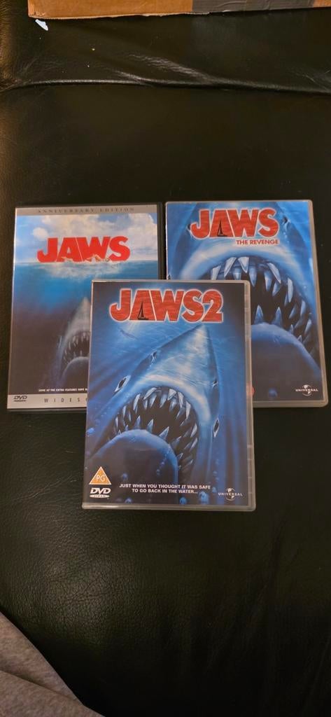 Jaws DVD Boxset - Jaws, Jaws 2, Jaws The Revenge, Gebruikt, Boxset, Actiethriller, Ophalen of Verzenden