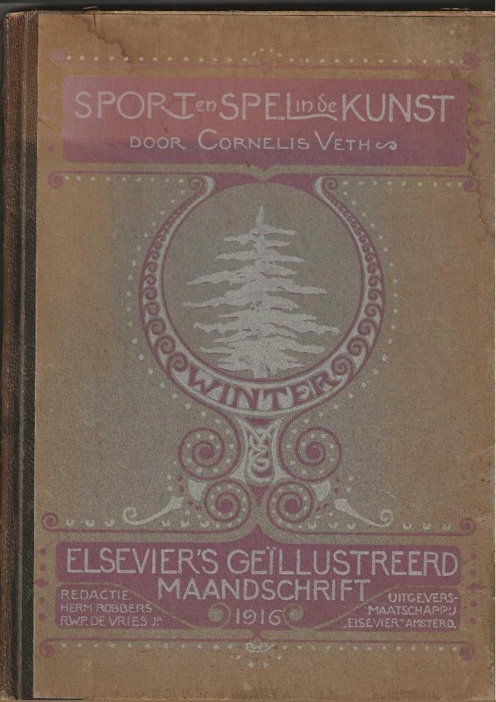 Sport en spel in de kunst. Winter met 4 prenten in kleuren, Ophalen of Verzenden, Gelezen, Watersport en Hengelsport