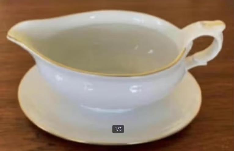 Sauskom vast op schaaltje met verguld randje; Furstenberg, Huis en Inrichting, Keuken | Servies, Ophalen of Verzenden, Zo goed als nieuw