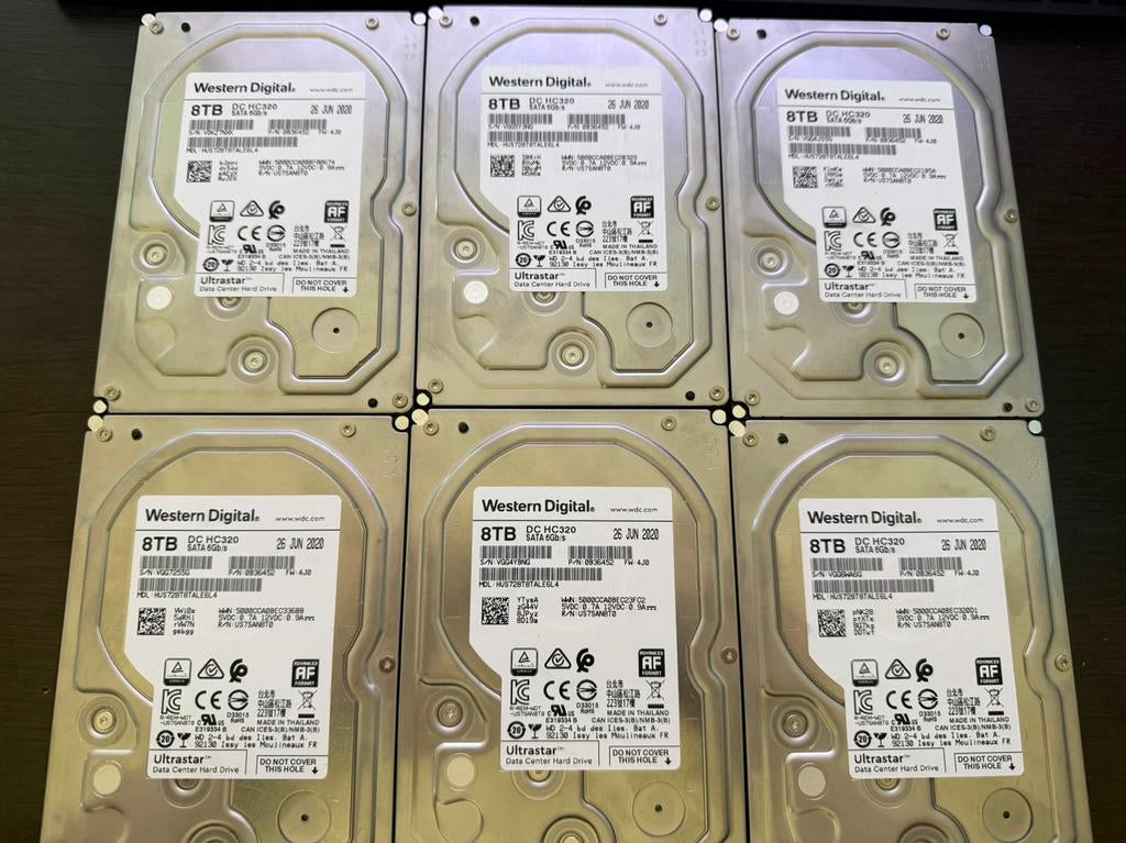 WD DC HC320 - 8TB HDD - Enterprise, Computers en Software, Harde schijven, Ophalen, Intern, Server, Zo goed als nieuw