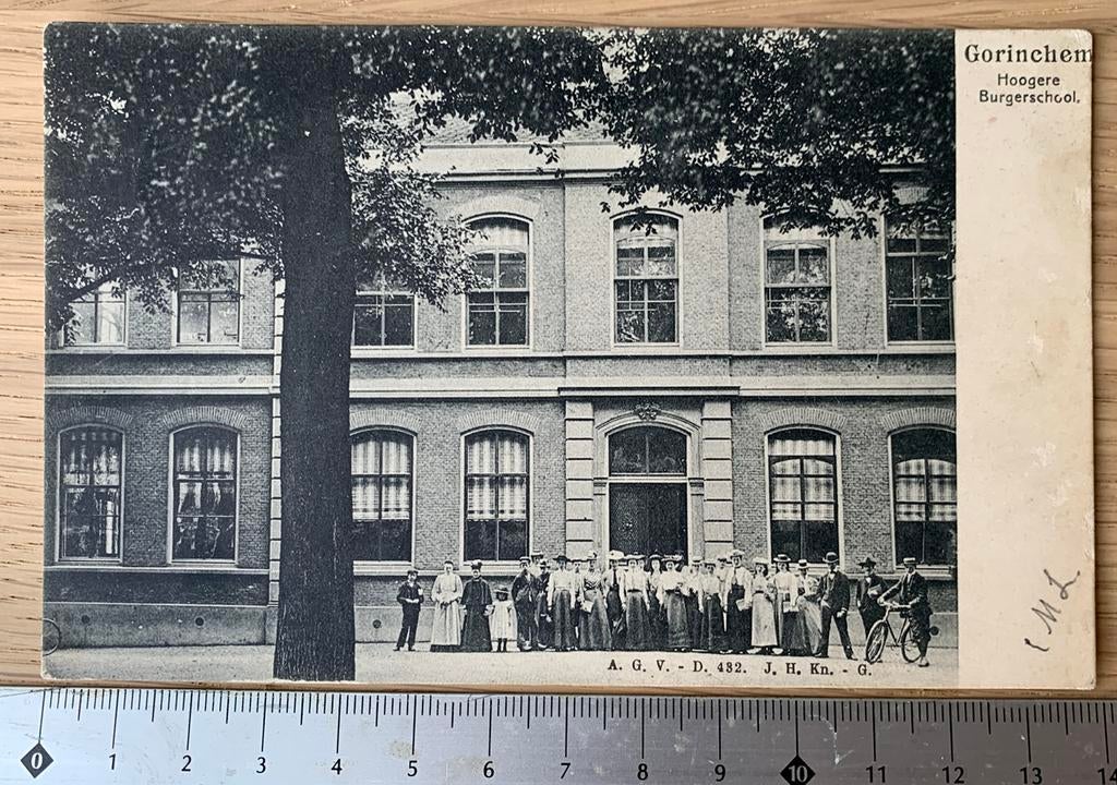 Ansichtkaart Gorinchem HBS Vismarkt (gelopen 1904), Verzamelen, Ansichtkaarten | Nederland, Ophalen of Verzenden, Voor 1920, Gelopen