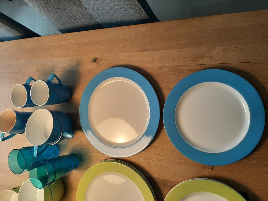 Mepal servies blauw en groen, Ophalen, Gebruikt