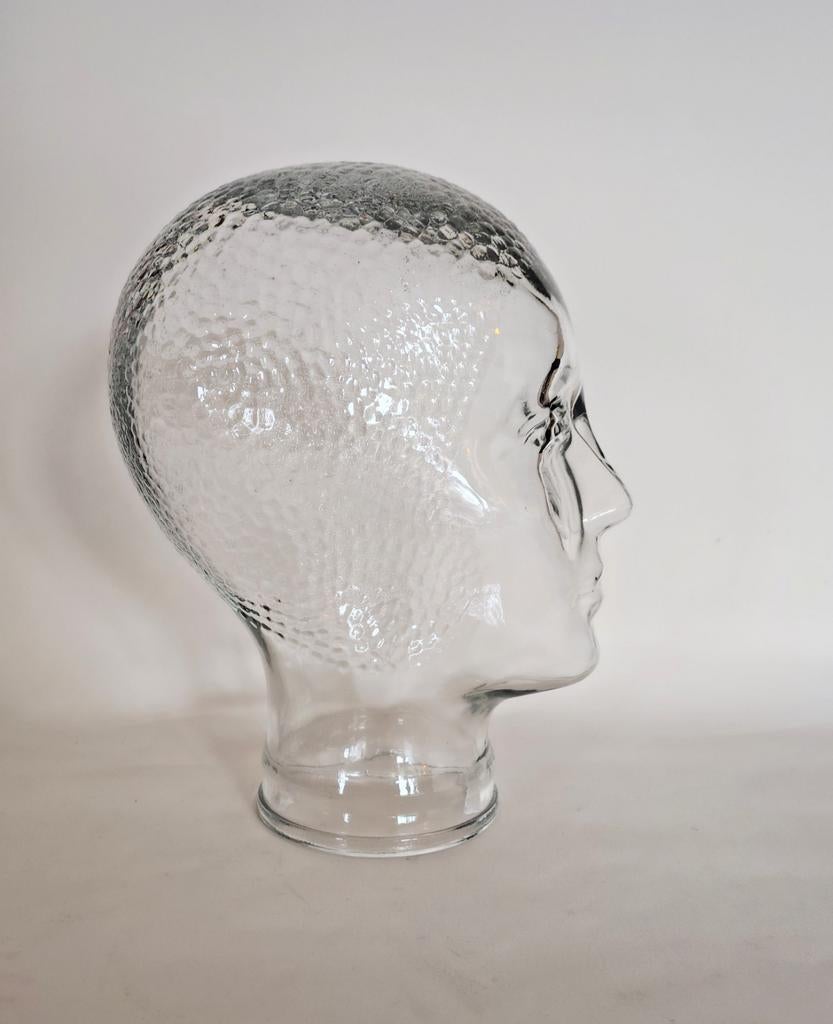 Glazen hoofd, Antiek en Kunst, Antiek | Glas en Kristal, Ophalen of Verzenden