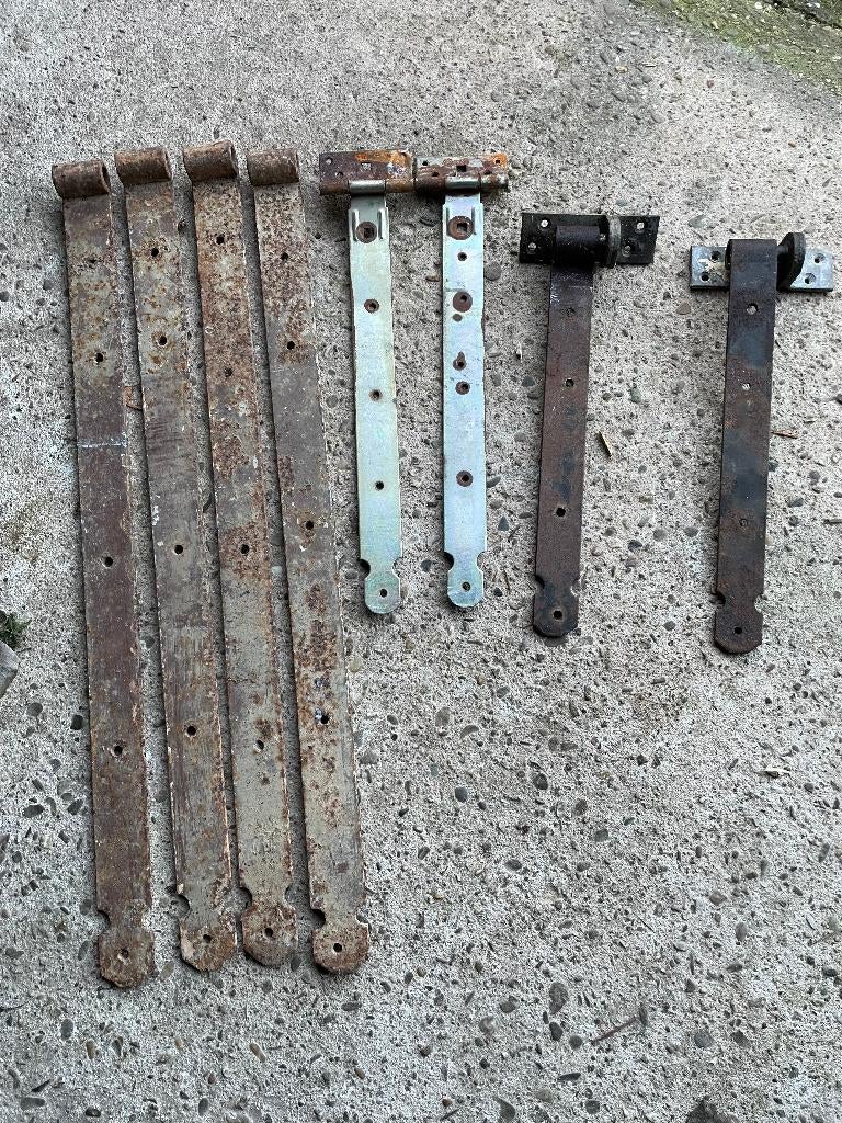 Oude scharnieren - diverse maten, Ophalen of Verzenden, Gebruikt, IJzer, Scharnier