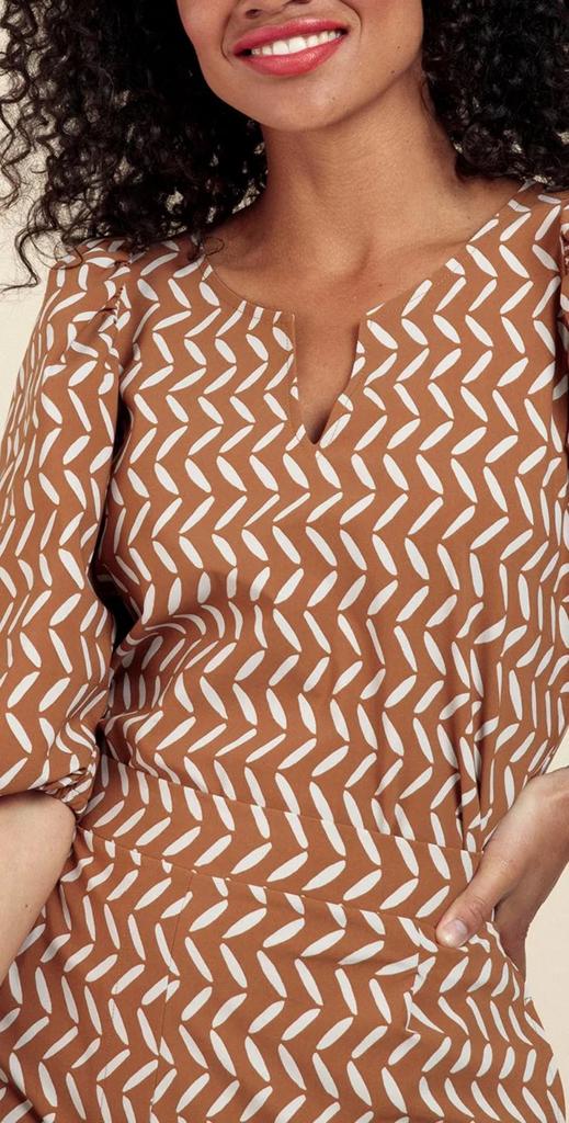 Studio anneloes bo leo blouse M caramel/greige, Maat 38/40 (M), Beige, Ophalen of Verzenden, Zo goed als nieuw