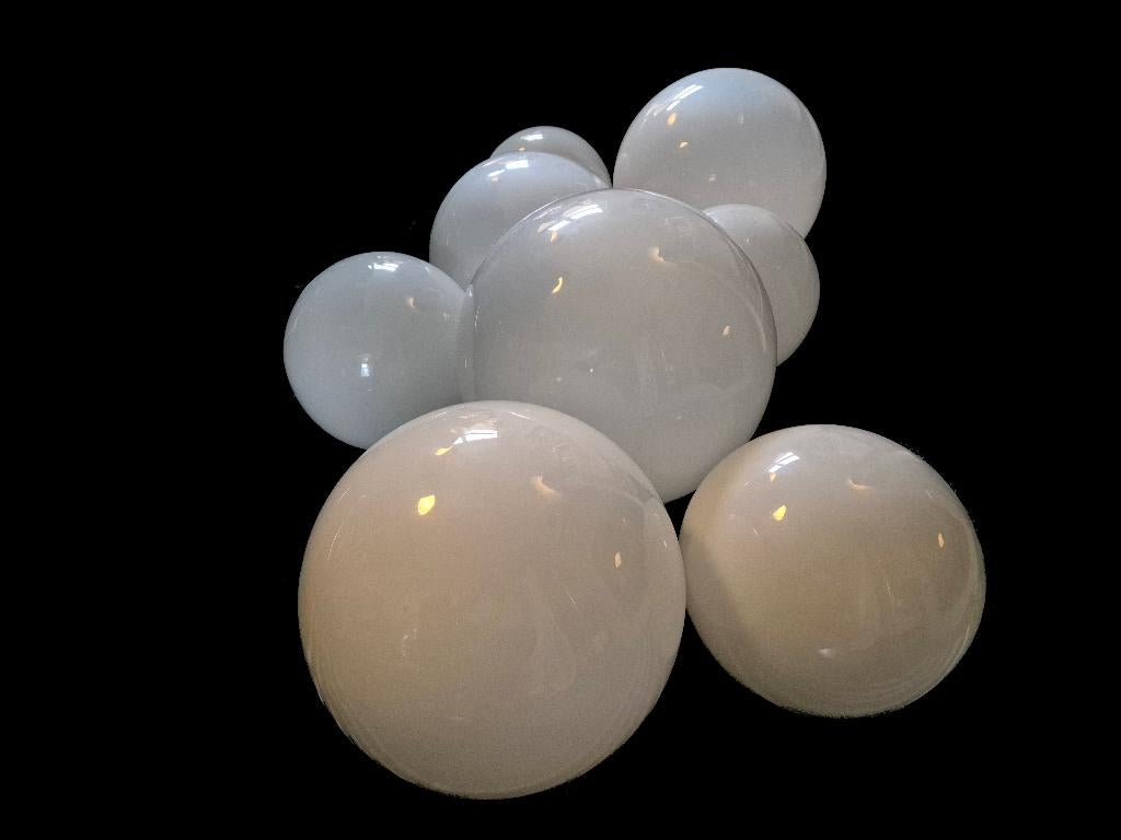 Fantastische vintage Raak Morning Mist cascade hanglamp, Huis en Inrichting, Lampen | Hanglampen, Gebruikt, 75 cm of meer, Glas