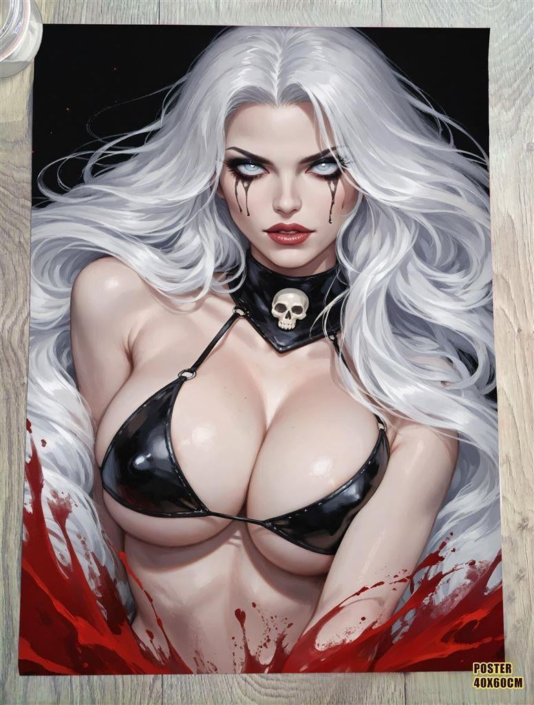 Black Cat Fantasy Gothic Sexy Strip horror mancave Poster, Ophalen of Verzenden, Nieuw, A1 t/m A3, Film en Tv