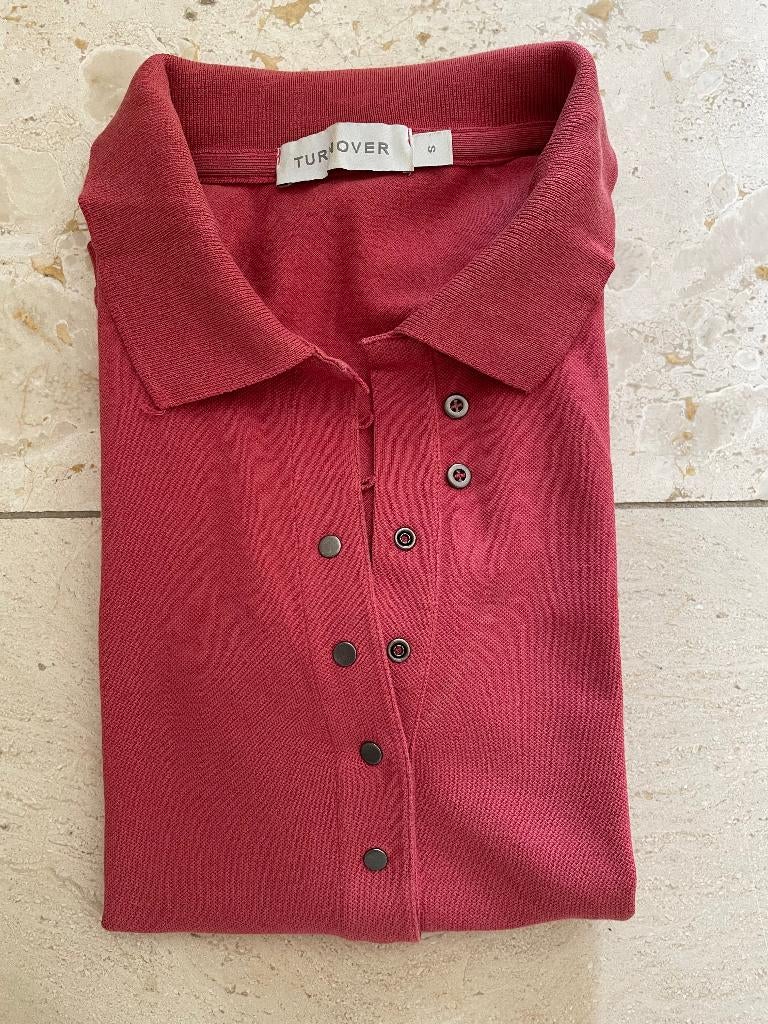 Turnover: z.g.a.n. steenrode polo maat S, Kleding | Dames, Tops, Zo goed als nieuw, Maat 36 (S), Rood, Korte mouw, Verzenden