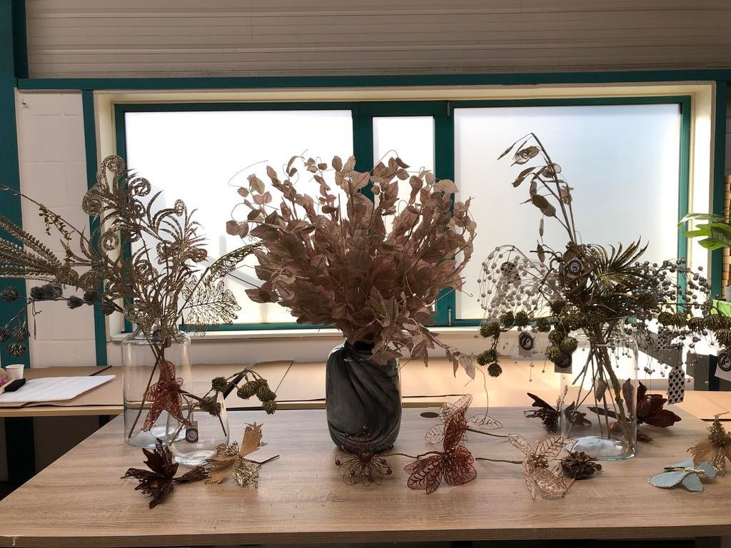 Partij glitter deco glittertakken ruim 50 takken, Ophalen, Gebruikt