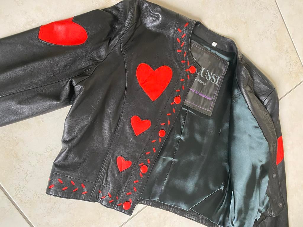 Prachtig leather merk jacket jasje mt.40/42, Kleding | Dames, Zwart, Maat 42/44 (L), Ophalen of Verzenden, Zo goed als nieuw