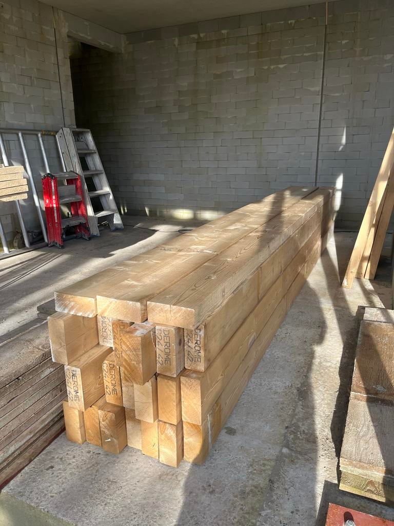 Vuren balken 71x171, Doe-het-zelf en Verbouw, Hout en Planken, Ophalen, Zo goed als nieuw, Balk, Vuren