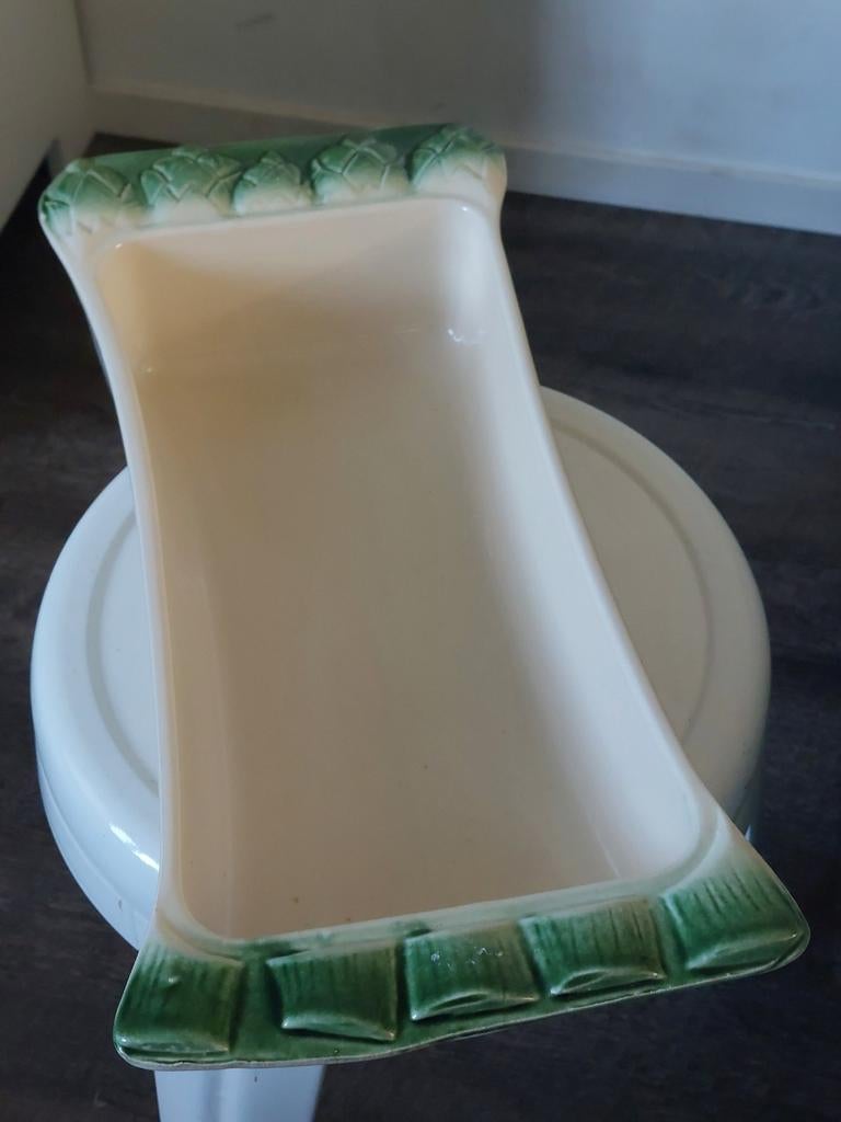 Vintage serveerschaal ovenschaal aspergeschaal asperges, Gebruikt, Keramiek, Ophalen of Verzenden, Schaal of Schalen