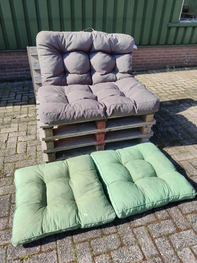 Palletbank kussens set van 4, Ophalen of Verzenden, Gebruikt