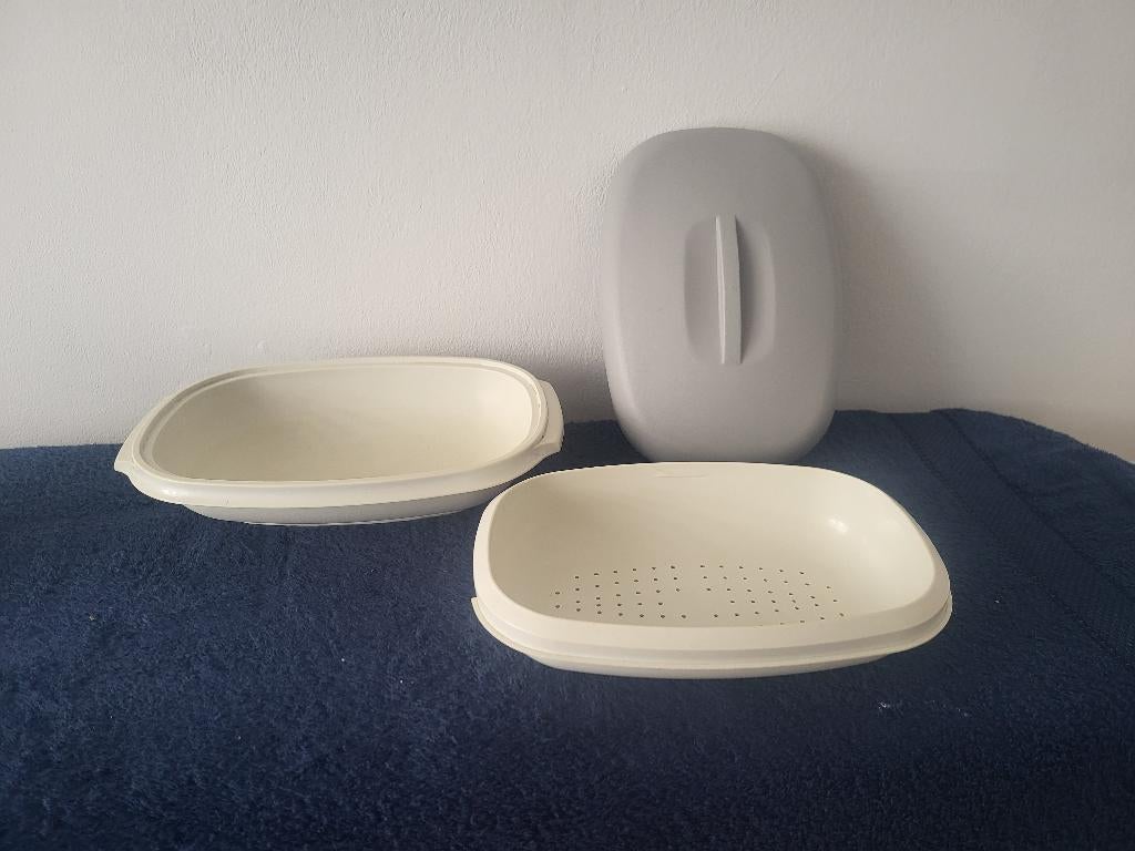 Tupperware serveerwonder vergiet ovale schaal vintage/retro, Verzenden, Overige typen