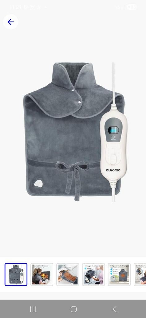 Auronic warmtekussen grijs voor schouders en rug NIEUW, Ophalen of Verzenden, Nieuw, Overige typen