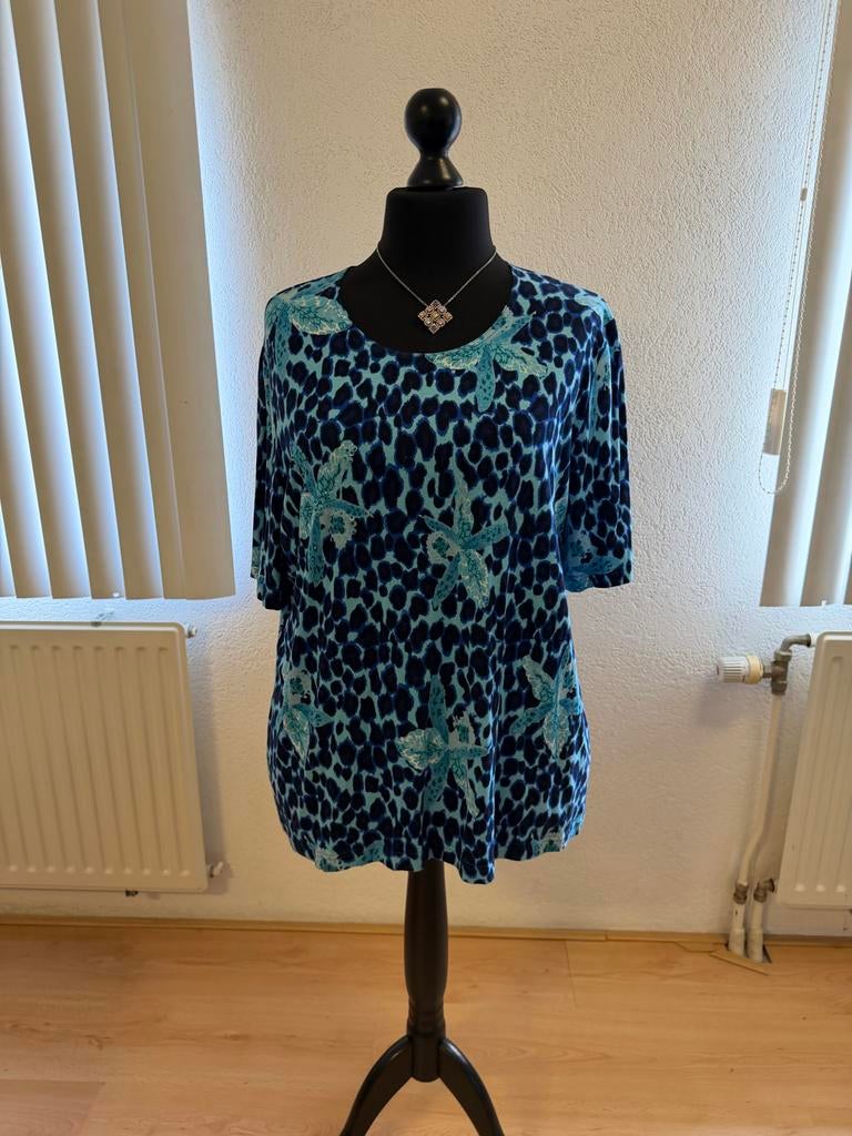 Gerry Weber shirt blauw met pailletten (maat 48), Kleding | Dames, Blauw, Maat 46/48 (XL) of groter, Ophalen of Verzenden, Zo goed als nieuw