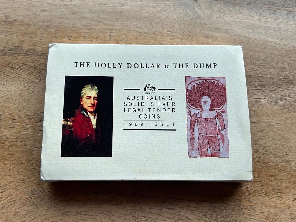 1989 Zilver proof Holey Dollar & The Dump munt, Postzegels en Munten, Munten | Oceanië, Ophalen of Verzenden, Zilver