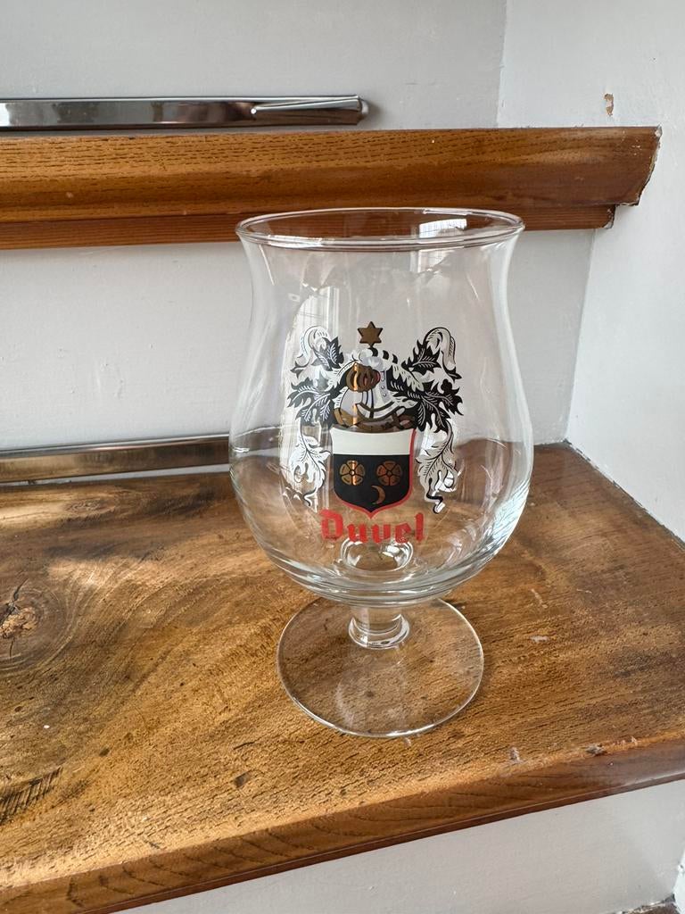 Duvel wapenschild bierglas, Verzamelen, Ophalen of Verzenden, Zo goed als nieuw, Glas of Glazen, Duvel