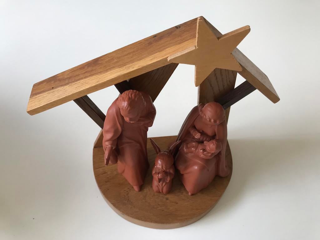 Goebel vingage kerstgroep,jozef maria met jezus en engeltje, Ophalen of Verzenden, Gebruikt