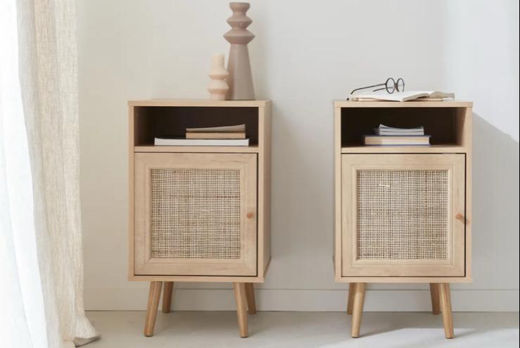 Nachtkastjes bamboe (nieuw), Ophalen, Minder dan 45 cm, Nieuw, 55 tot 70 cm