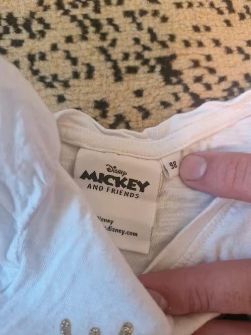 Wit minnie mouse tshirt Maat 98 hh, Disney, Disney, Meisje, Onbekend