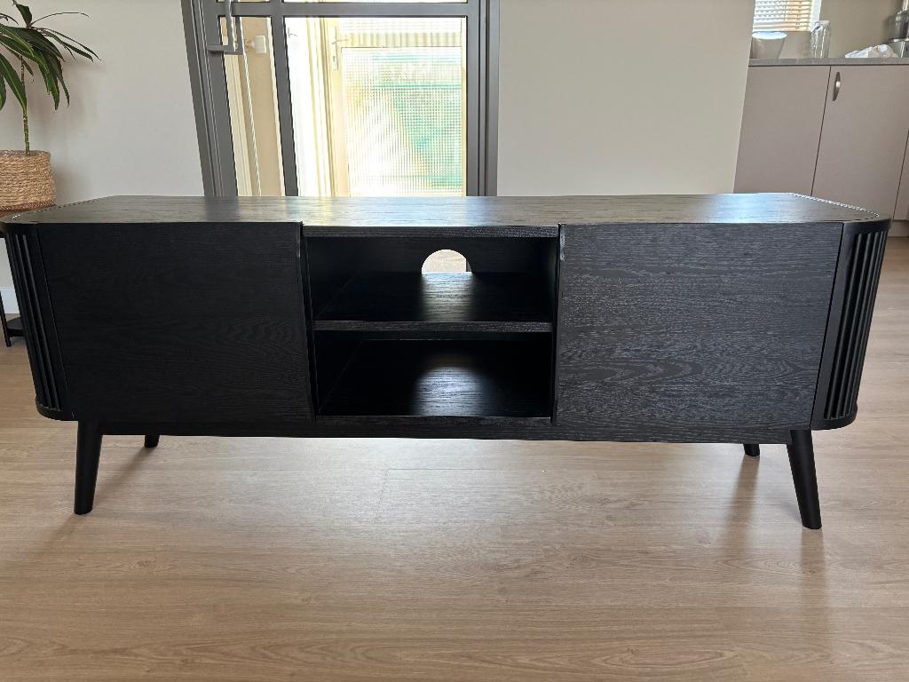 tv meubel zwart, Ophalen, 100 tot 150 cm, Zo goed als nieuw, Minder dan 100 cm