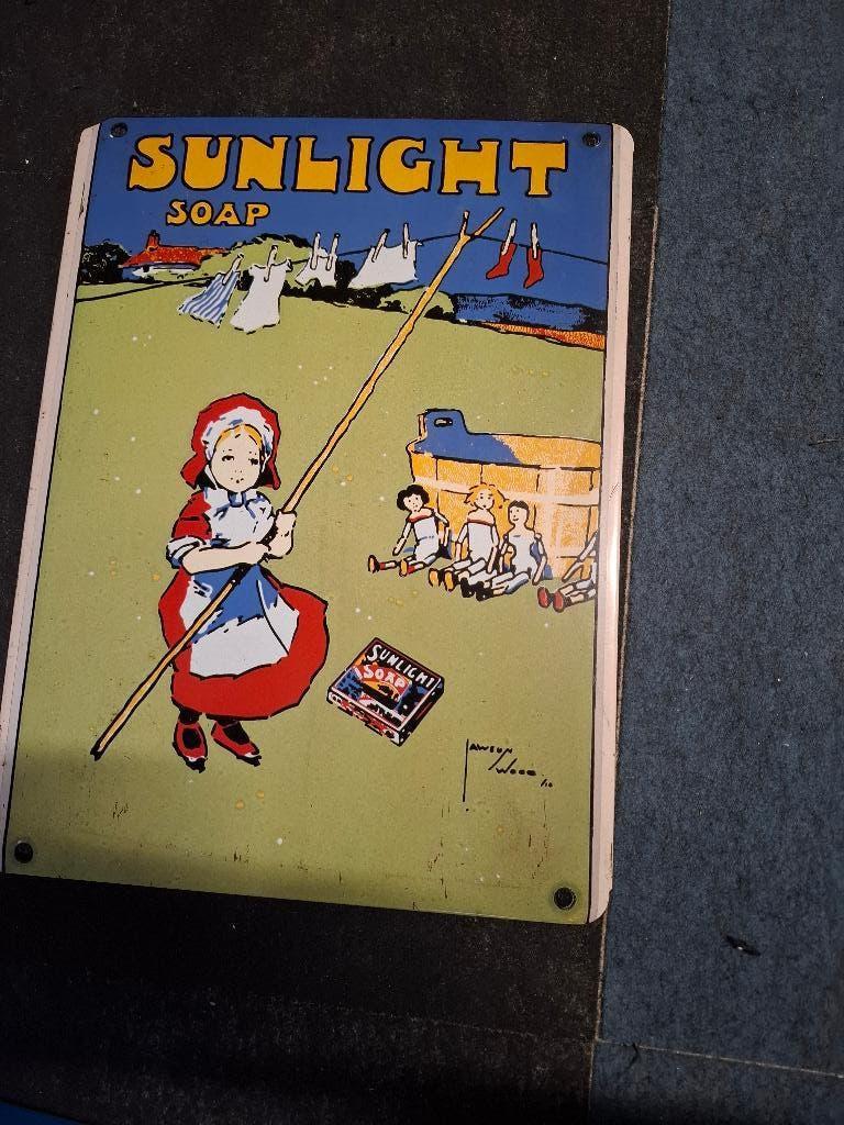 Reclamebord SUNLIGHT zeep, Ophalen of Verzenden, Gebruikt, Reclamebord