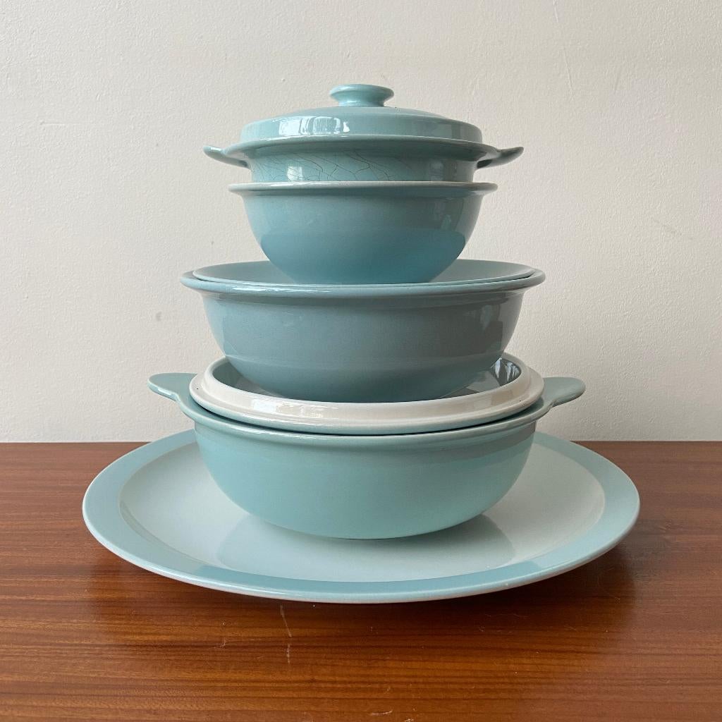 Vintage jaren 50 serviesdelen Fris Edam, Edam, Gebruikt, Fris, Bord(en)