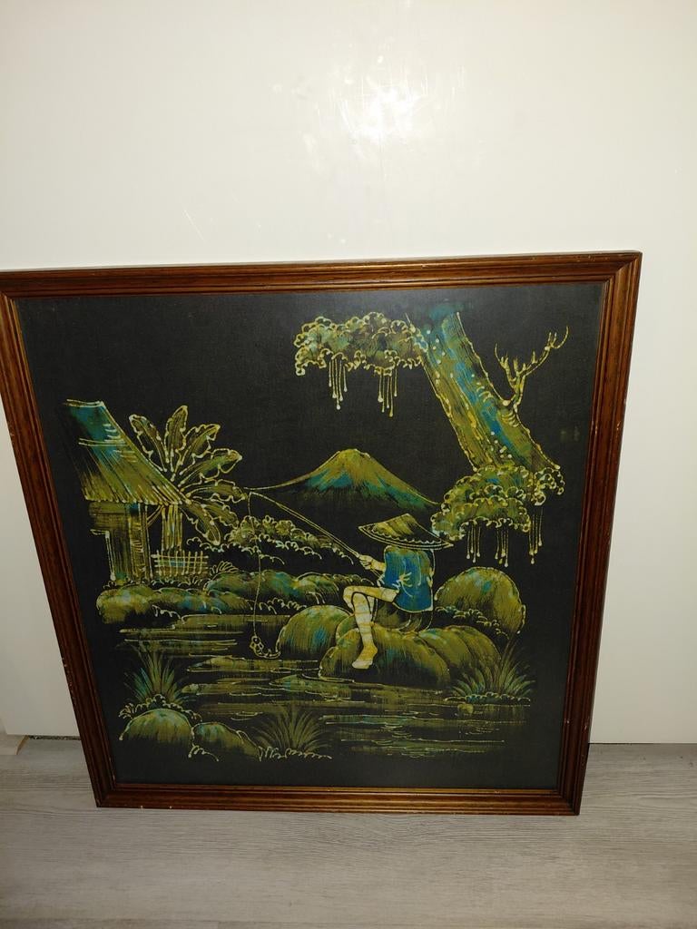 Vintage batik schilderijen balinees, Antiek en Kunst, Ophalen