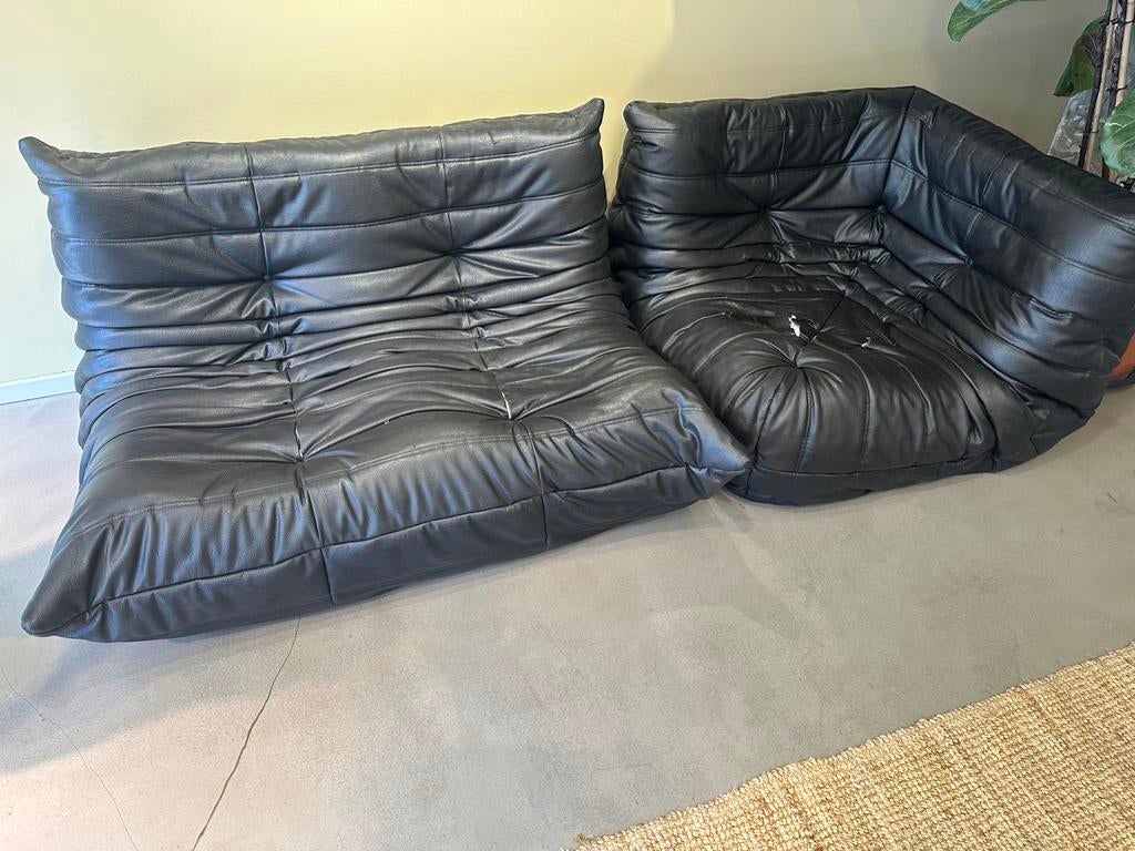 Ligne Roset Togo 2-zits en hoekelement, Gebruikt, 150 tot 200 cm, Tweepersoons, 75 tot 100 cm