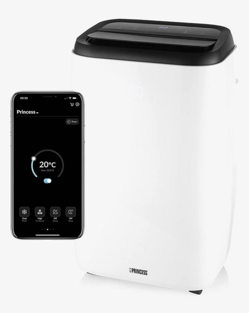 Princess 353200 Smart Airconditioner 12000 - Airco - Wit, Ophalen, Minder dan 60 m³, 3 snelheden of meer, Zo goed als nieuw