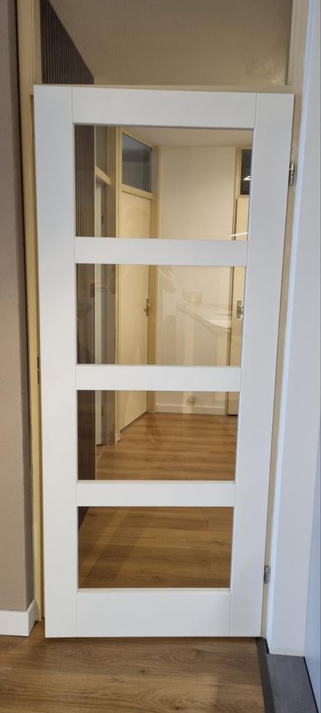 Binnendeur met blank glas (83 x 201,5 cm - opdek rechts), Ophalen, 80 tot 100 cm, Binnendeur, Nieuw