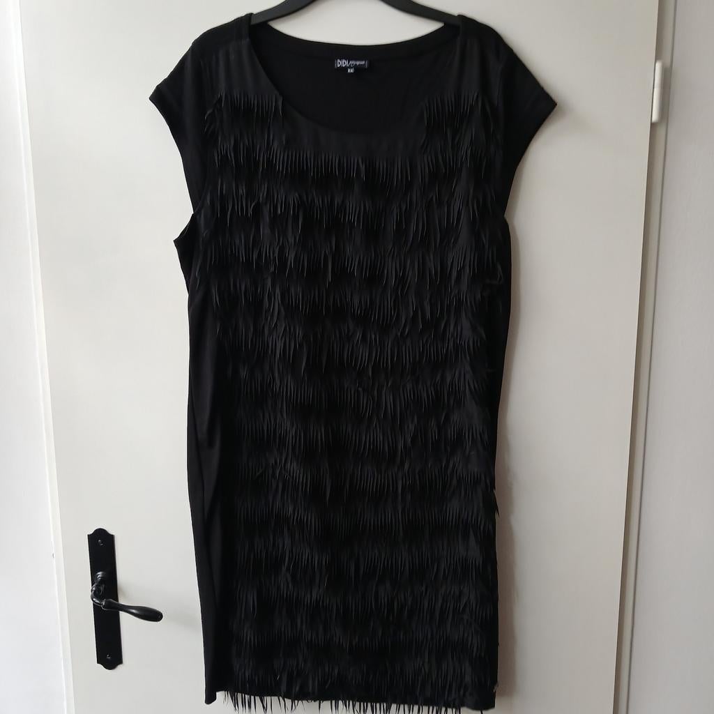 Zwarte Charleston Franje Jurk - Didi - Maat XXL, Zwart, Maat 46/48 (XL) of groter, Didi, Ophalen of Verzenden